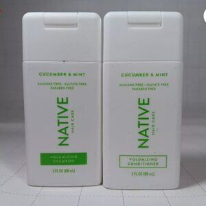 Native Cucumber Mint Volumizing Shampoo Conditioner Travel Set New 3oz